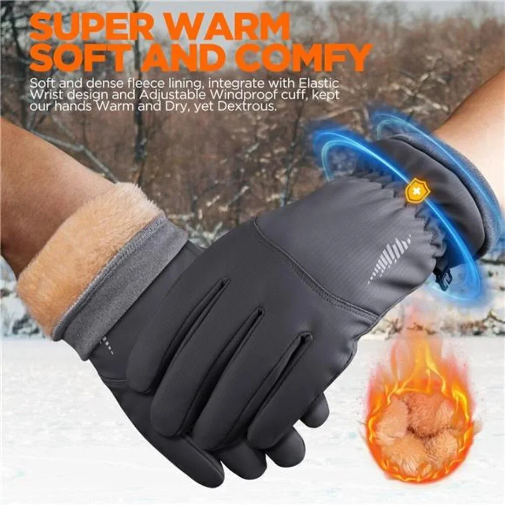 Unisex Winter Waterproof Ski Snow Warm Thermal Gloves with Touchscreen Fingers